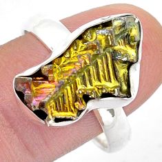 925 silver 6.78cts solitaire natural bismuth crystal fancy ring size 10 u57472