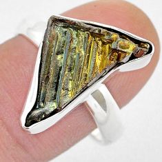 925 silver 12.09cts solitaire natural bismuth crystal fancy ring size 9 u57444