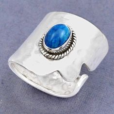 925 silver 2.11cts solitaire natural blue apatite adjustable ring size 7.5 y2959