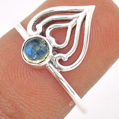 925 silver 0.38cts solitaire natural blue labradorite heart ring size 7.5 t84000