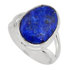 925 silver 5.09cts solitaire natural blue lapis lazuli fancy ring size 5 y75832