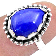 925 silver 5.88cts solitaire natural blue lapis lazuli pear ring size 6 u51459