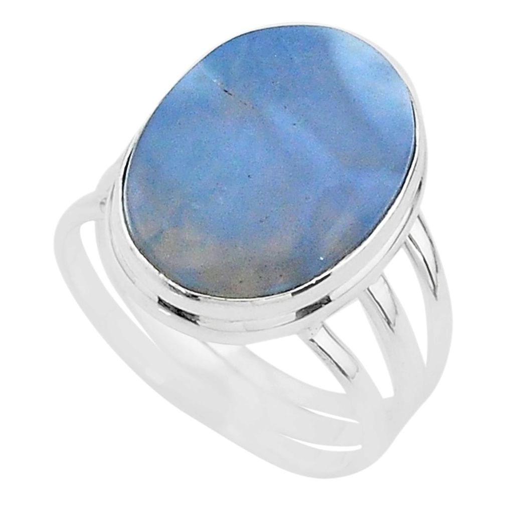 925 silver 15.11cts solitaire natural blue owyhee opal oval ring size 10 t17853