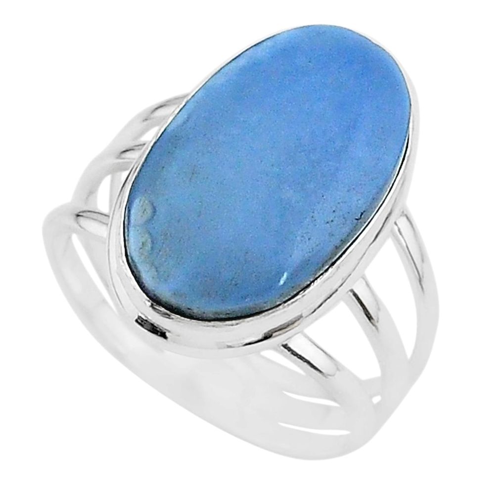 925 silver 15.16cts solitaire natural blue owyhee opal oval ring size 11 t17858