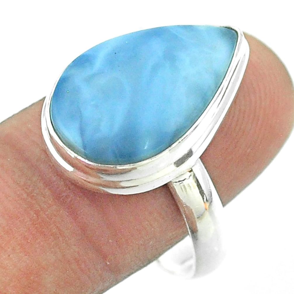 925 silver 11.66cts solitaire natural blue owyhee opal pear ring size 10 t54117