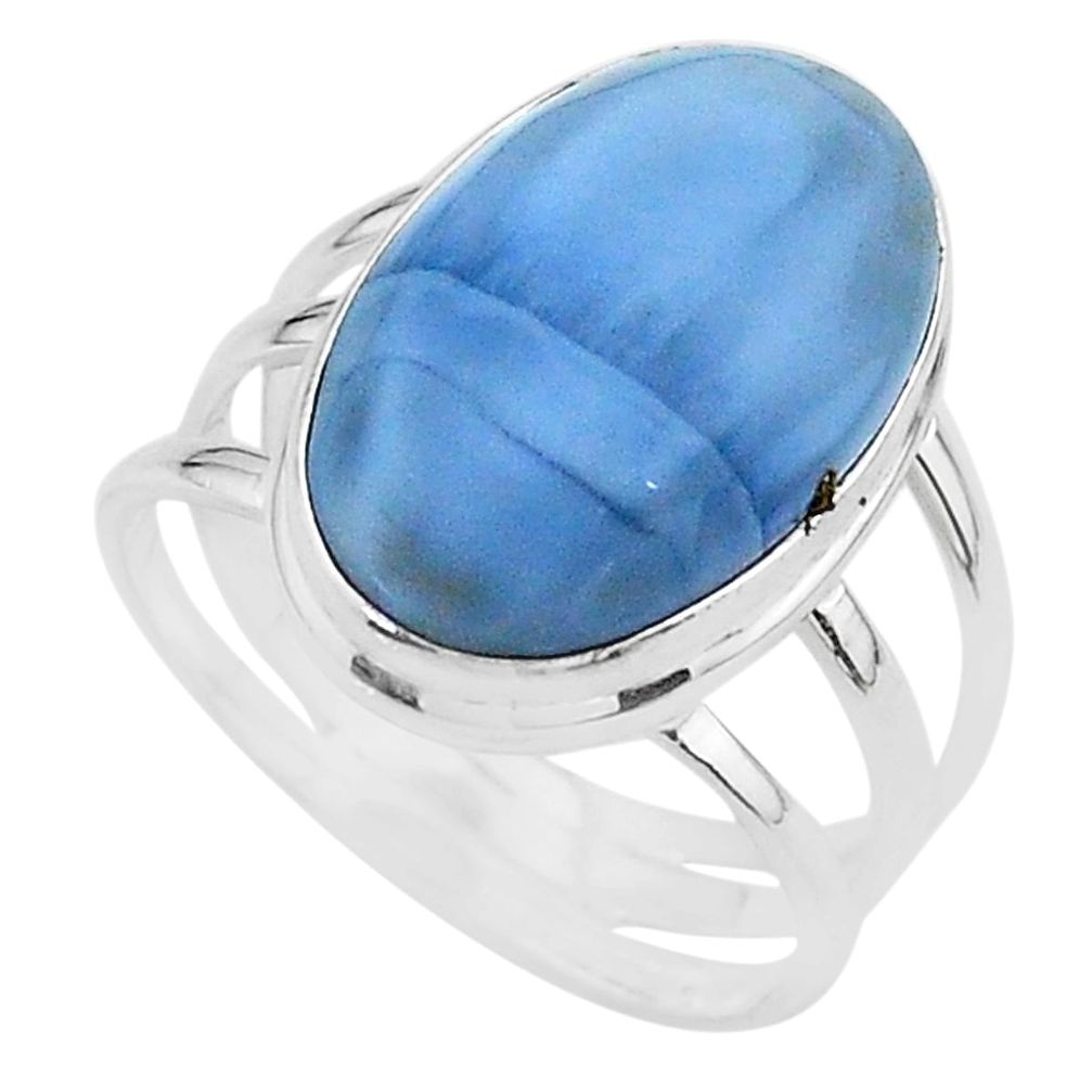 925 silver 16.70cts solitaire natural blue owyhee opal ring size 10.5 t17856