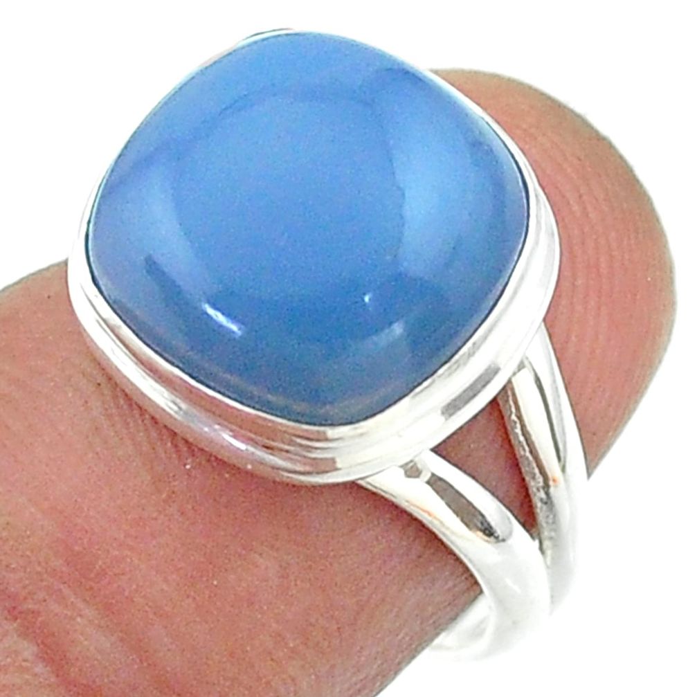 925 silver 5.94cts solitaire natural blue owyhee opal ring size 6.5 t55234