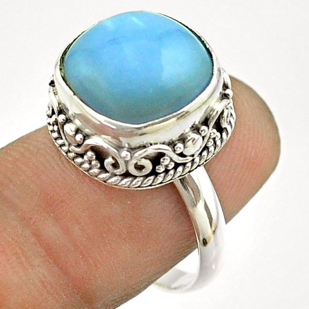 925 silver 6.56cts solitaire natural blue owyhee opal ring size 7.5 t55870