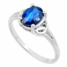 925 silver 2.12cts solitaire natural blue sapphire oval shape ring size 9 u20199