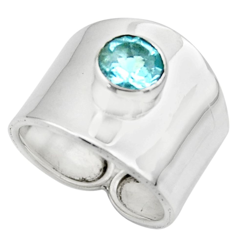 925 silver 2.51cts solitaire natural blue topaz ring jewelry size 6.5 r49857
