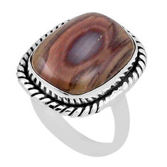 925 silver 8.77cts solitaire natural brown imperial jasper ring size 6 n30492