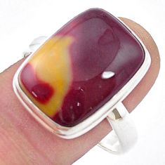 925 silver 13.39cts solitaire natural brown mookaite octagan ring size 11 u47568