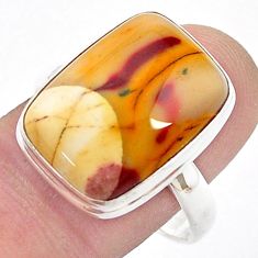 925 silver 13.41cts solitaire natural brown mookaite ring jewelry size 10 u47580