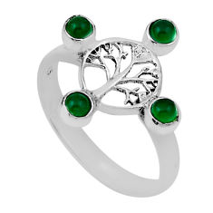 925 silver 1.41cts solitaire natural chalcedony tree of life ring size 8 n31392