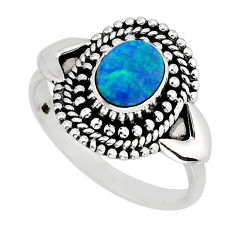 925 silver 1.53cts solitaire natural doublet opal australian ring size 7 y75153