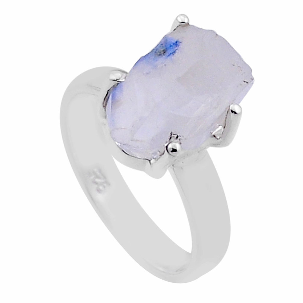 925 silver 5.28cts solitaire natural dumortierite ring jewelry size 6 n47565