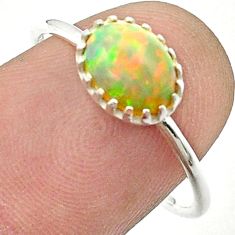 925 silver 2.04cts solitaire natural ethiopian opal oval ring size 8 u35190