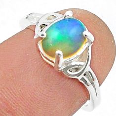 925 silver 2.02cts solitaire natural ethiopian opal ring jewelry size 6 u35714