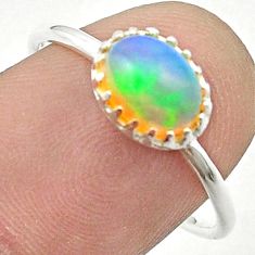 925 silver 2.09cts solitaire natural ethiopian opal ring jewelry size 8 u35193