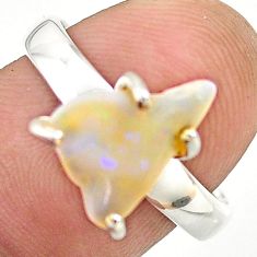 925 silver 3.62cts solitaire natural ethiopian opal rough ring size 8 t70450