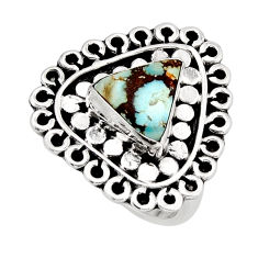925 silver 5.20cts solitaire natural golden hills turquoise ring size 7 y75708