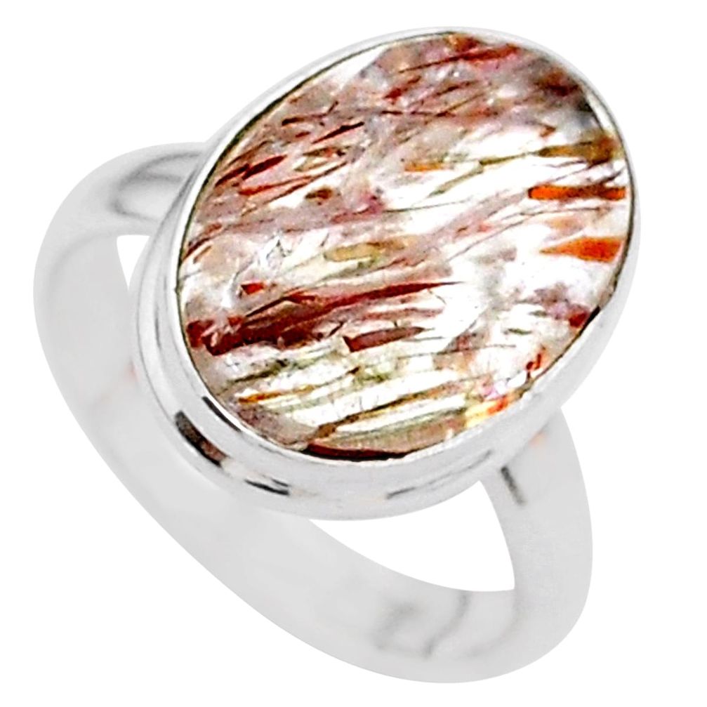 925 silver 7.89cts solitaire natural golden tourmaline rutile ring size 7 t27639