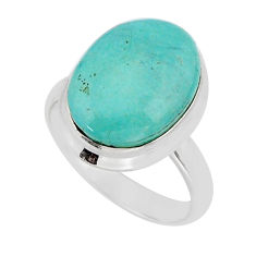 925 silver 9.38cts solitaire natural green kingman turquoise ring size 8 y66676