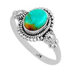 925 silver 2.21cts solitaire natural green kingman turquoise ring size 9 n3430