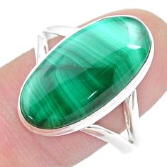 925 silver 9.13cts solitaire natural green malachite oval ring size 10 u43852