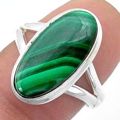 925 silver 8.27cts solitaire natural green malachite oval ring size 8 u60883