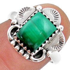 925 silver 3.90cts solitaire natural green malachite ring size 7.5 u90624