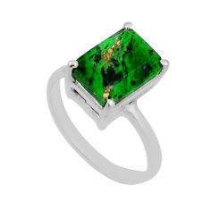 925 silver 4.47cts solitaire natural green maw sit sit ring size 5.5 n21187