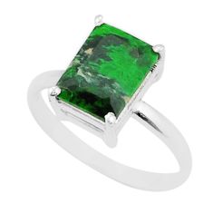 925 silver 3.68cts solitaire natural green maw sit sit ring size 7.5 y25580