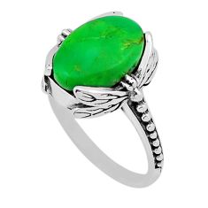 925 silver 6.31cts solitaire natural green mojave turquoise ring size 9 n37223