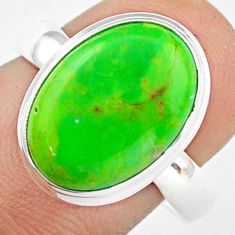 Clearance Sale- 925 silver 6.27cts solitaire natural green mojave turquoise ring size 7.5 u6585