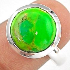 Clearance Sale- 925 silver 6.23cts solitaire natural green mojave turquoise ring size 8.5 u6615