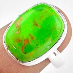 Clearance Sale- 925 silver 9.99cts solitaire natural green mojave turquoise ring size 7.5 u6620