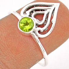 925 silver 0.37cts solitaire natural green peridot heart ring size 7.5 t83983
