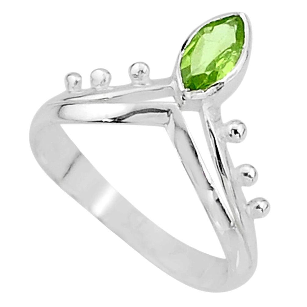 925 silver 1.81cts solitaire natural green peridot marqusie ring size 7 t7524