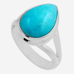 925 silver 6.25cts solitaire natural green peruvian amazonite ring size 7 n27398