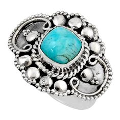 925 silver 2.42cts solitaire natural green peruvian amazonite ring size 7 y46883