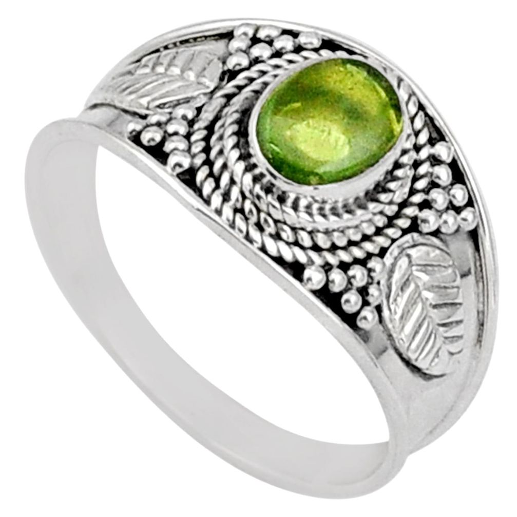 925 silver 1.64cts solitaire natural green tourmaline fancy ring size 9 t90208