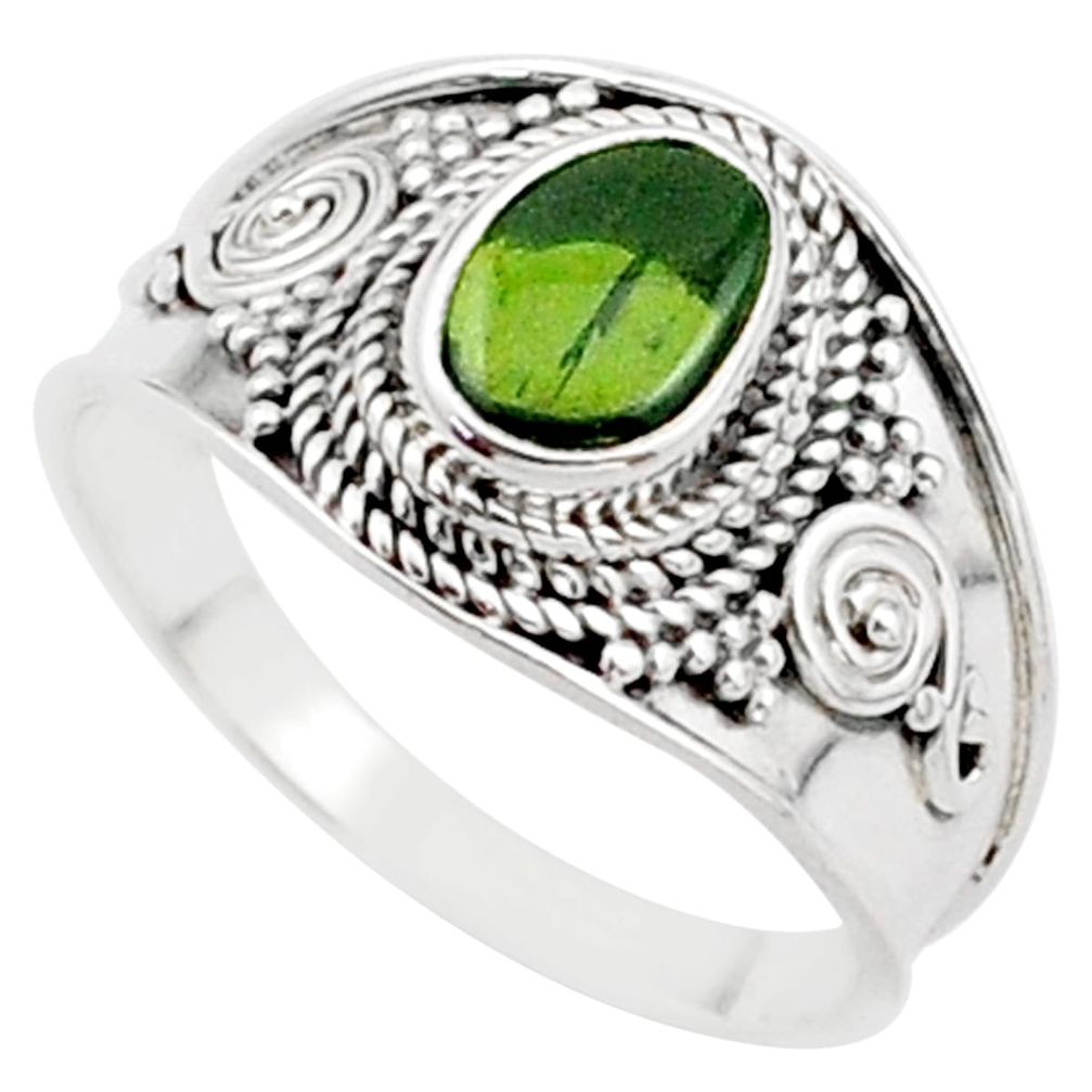 925 silver 2.08cts solitaire natural green tourmaline ring size 8 t63037
