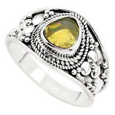 925 silver 1.84cts solitaire natural green tourmaline ring size 7.5 t63098