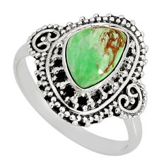 925 silver 2.55cts solitaire natural green variscite fancy ring size 8.5 y80156