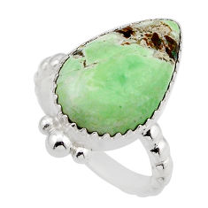 925 silver 7.39cts solitaire natural green variscite pear ring size 6.5 y88591