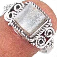 925 silver 2.53cts solitaire natural grey desert druzy ring size 7.5 t93054