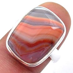 925 silver 13.27cts solitaire natural honey botswana agate ring size 8 u59870