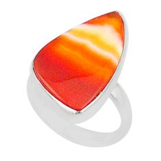 925 silver 13.42cts solitaire natural honey botswana agate ring size 7.5 u29875