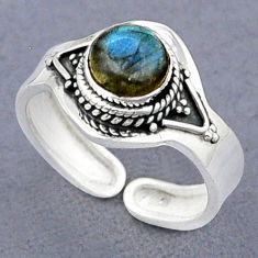 925 silver 2.58cts solitaire natural labradorite adjustable ring size 8.5 u89467